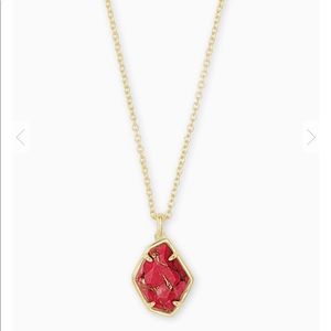 Kendra Scott Ellington Gold Pendant Necklace Red